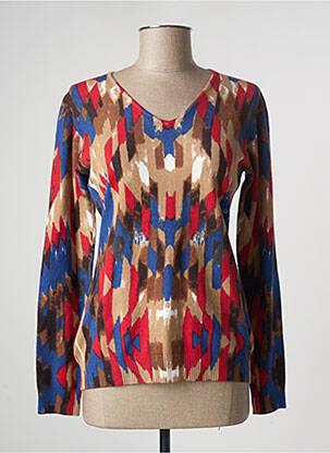 Pull coupe cintrée manches longues rouge DAMOD femme