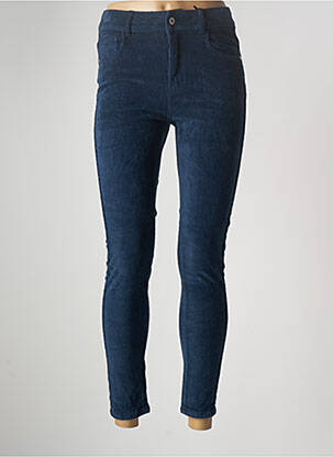 Pantalon slim stretch taille haute bleu SARAH JOHN femme