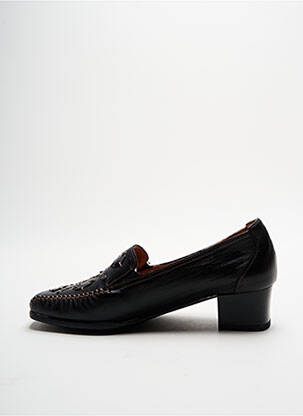 Mocassins matière lisse talon de 4 à 6cm noir FLEXELL femme