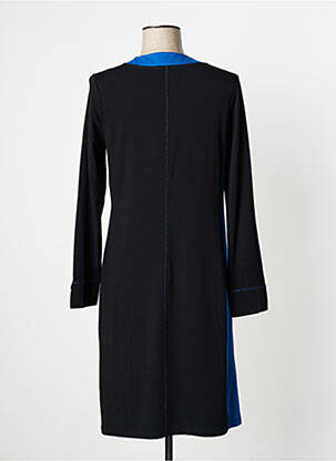 Robe mi-longue manches longues manches longues noir MALOKA femme