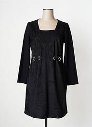 Robe courte manches longues manches longues noir MALOKA femme