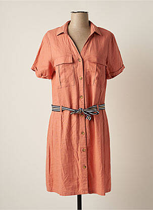 Robe mi-longue manches courtes manches courtes orange ELLE EST OU LA MER femme