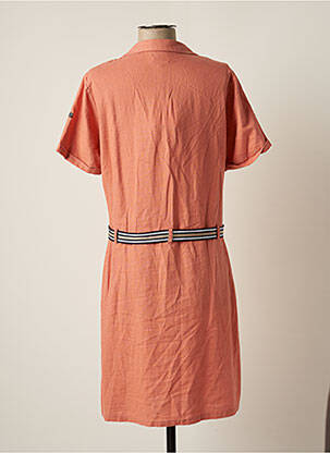 Robe mi-longue manches courtes manches courtes orange ELLE EST OU LA MER femme