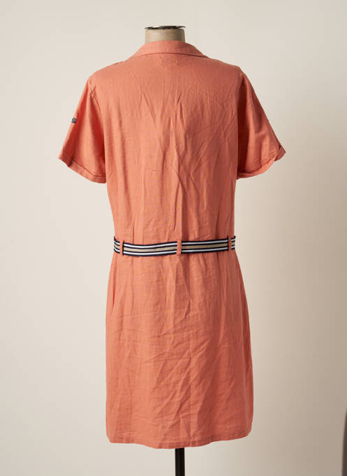 Robe mi-longue manches courtes manches courtes orange ELLE EST OU LA MER femme