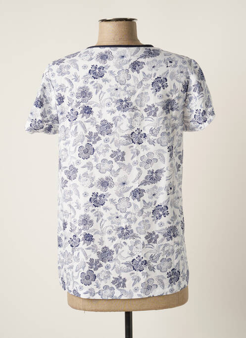 Blouse imprimé fleurs manches courtes blanc ELLE EST OU LA MER femme