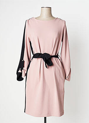 Robe mi-longue manches longues manches longues rose CRISTINA BARROS femme