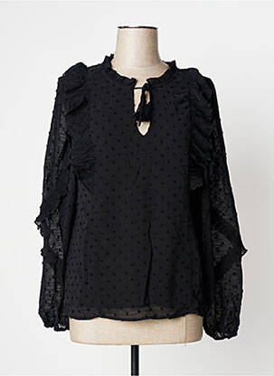 Blouse manches longues manches longues noir DEELUXE femme
