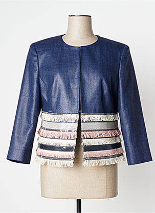 Veste casual epaulette bleu CRISTINA BARROS femme