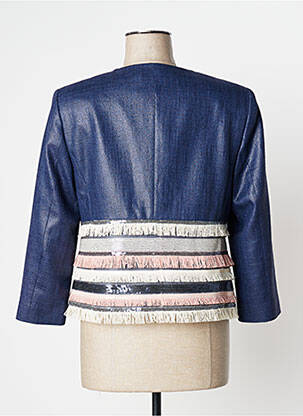 Veste casual epaulette bleu CRISTINA BARROS femme