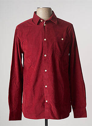 Chemise manches longues poches poitrine rouge KNOWLEDGE COTTON APPAREL homme