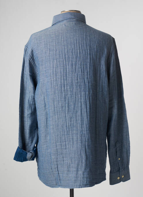 Chemise manches longues bleu KNOWLEDGE COTTON APPAREL pour homme