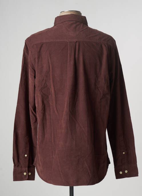 Chemise manches longues marron KNOWLEDGE COTTON APPAREL homme