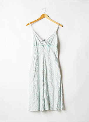 Robe mi-longue fines bretelles bleu ICI ET MAINTENANT femme