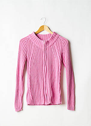 Gilet manches longues coupe cintrée rose MACHIN CHOSE femme