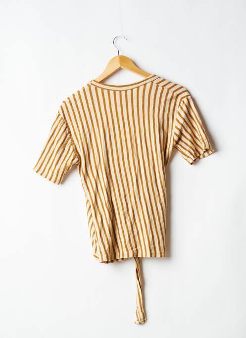 Top tissage jersey manches courtes beige ZARA TRAFALUC femme