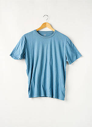T-shirt stretch manches courtes bleu UNIQLO homme
