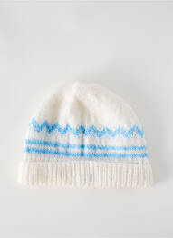 Bonnet finition bords-côtes bleu SANS MARQUE enfant