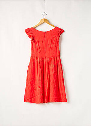 Robe mi-longue tissage crêpe manches courtes rouge SEE U SOON femme