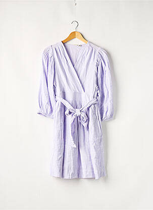 Robe mi-longue coupe évasée manches 3/4 violet Y.A.S femme