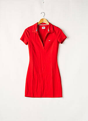 Robe courte manches courtes manches courtes rouge TOMMY HILFIGER femme