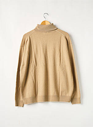 Pull col roulé tissage lainage manches longues beige LACOSTE homme