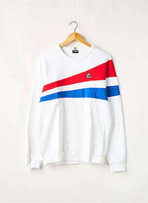 Sweat-shirt broderie manches longues blanc LE COQ SPORTIF homme