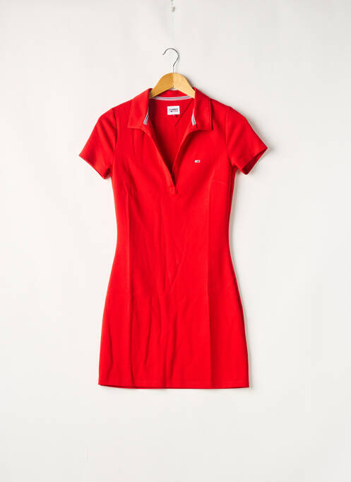 Robe courte manches courtes manches courtes rouge TOMMY HILFIGER femme