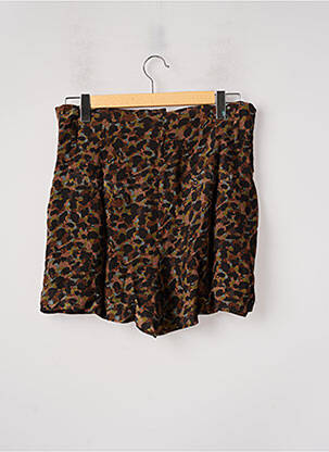 Short fermeture zippée sous rabat boutonné taille normale marron SEE U SOON femme