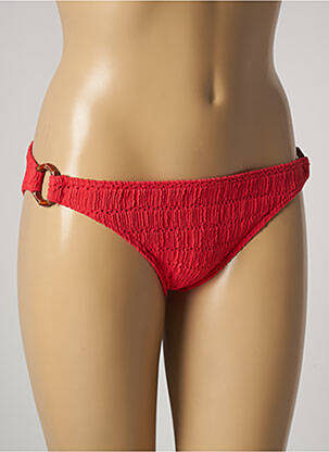 Bas de maillot de bain tissage texturé culotte rouge BANANA MOON femme