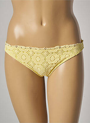 Bas de maillot de bain effet matière satinée culotte jaune BANANA MOON femme