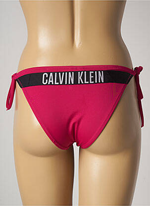 Bas de maillot de bain effet matière satinée bikini rose CALVIN KLEIN femme