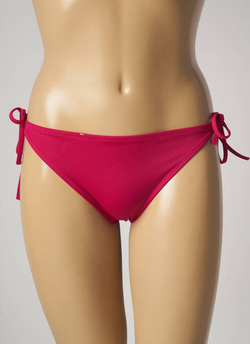 Bas de maillot de bain effet matière satinée bikini rose CALVIN KLEIN femme