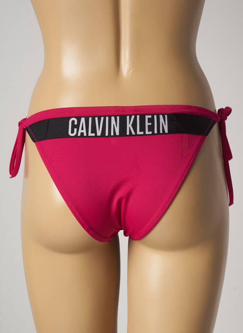 Bas de maillot de bain effet matière satinée bikini rose CALVIN KLEIN femme
