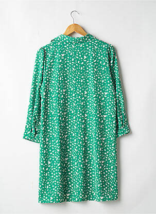 Robe mi-longue imprimé fantaisie manches longues vert LILI & LALA femme