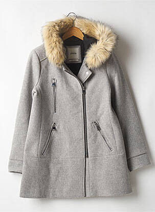 Manteau long gris PIMKIE pour femme