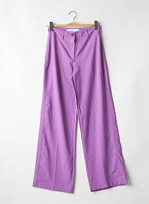 Pantalon large violet BERSHKA pour femme