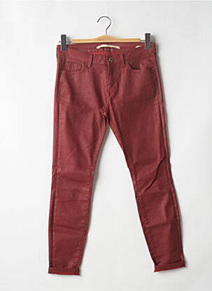 Pantalon slim tissage enduit taille normale rouge ZARA femme