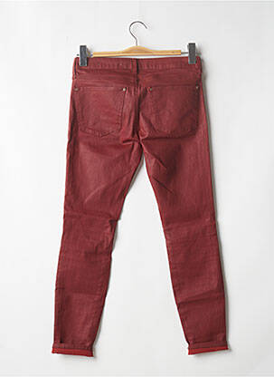 Pantalon slim tissage enduit taille normale rouge ZARA femme