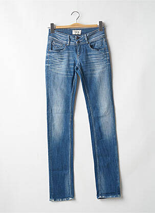 Jeans coupe droite stretch taille basse bleu SCHOOL RAG femme