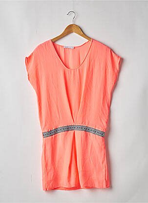 Robe courte manches courtes manches courtes rose B&K STYLE femme