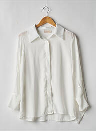 Chemisier tissage crêpe manches longues blanc GARCONNE femme