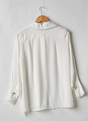 Chemisier tissage crêpe manches longues blanc GARCONNE femme