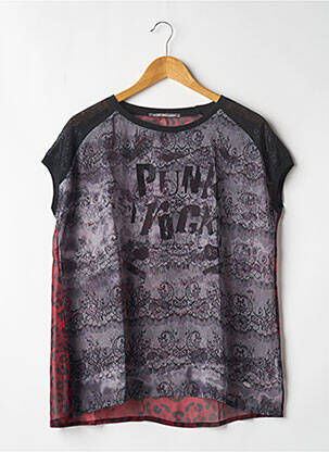 Blouse légère et transparente manches courtes gris GAUDI femme