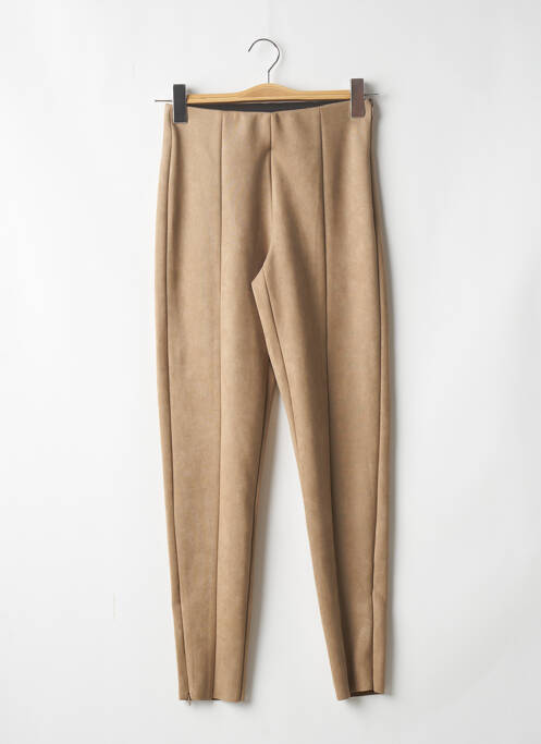 Jegging zippé bas des jambes taille haute beige ZARA femme