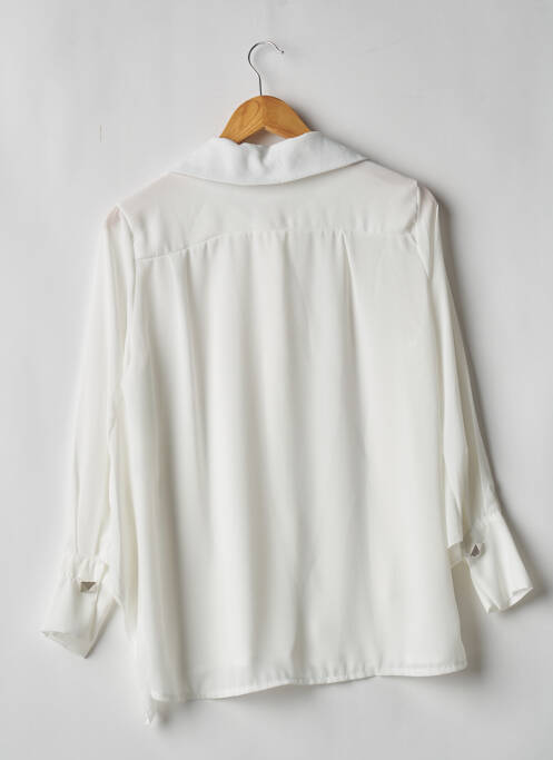 Chemisier tissage crêpe manches longues blanc GARCONNE femme