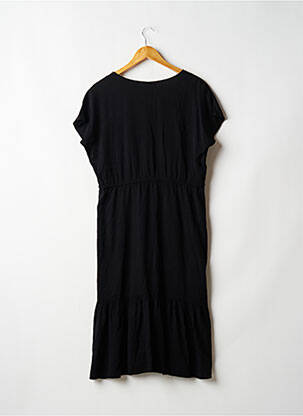 Robe mi-longue coupe fluide manches courtes noir LPB femme