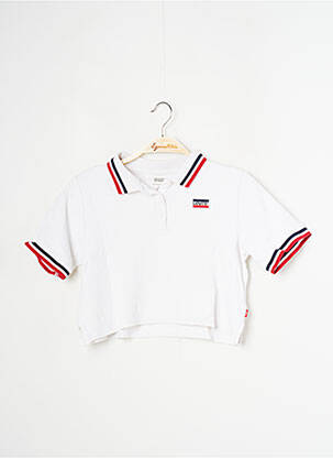 Polo coupe droite manches courtes blanc LEVI'S fille