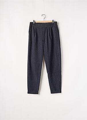 Pantalon 7/8 stretch taille normale bleu BERSHKA femme