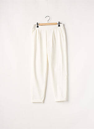 Pantalon 7/8 taille élastique taille normale beige BERSHKA femme