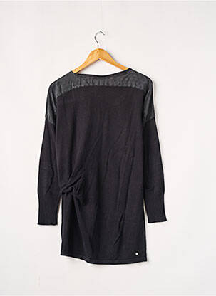 Pull tunique stretch manches longues noir LADY CAPTAIN femme